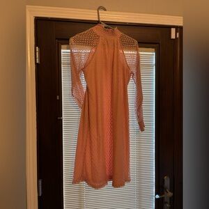 Elegant Dusty Pink Lace Dress